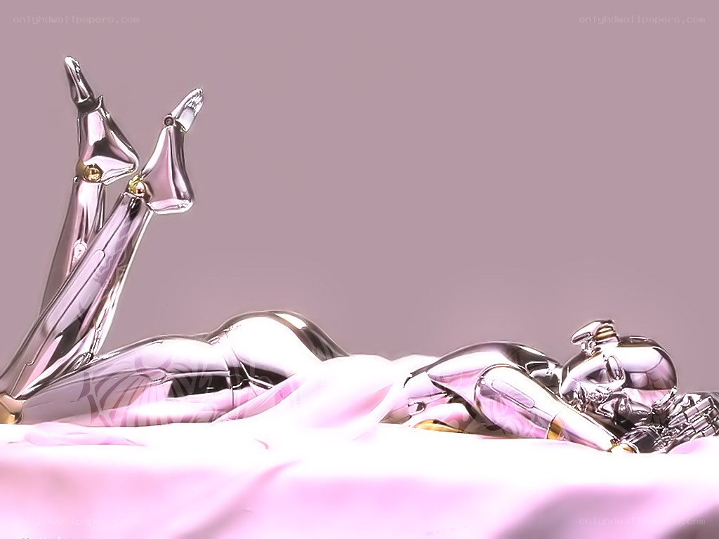 metallic robot sculpture