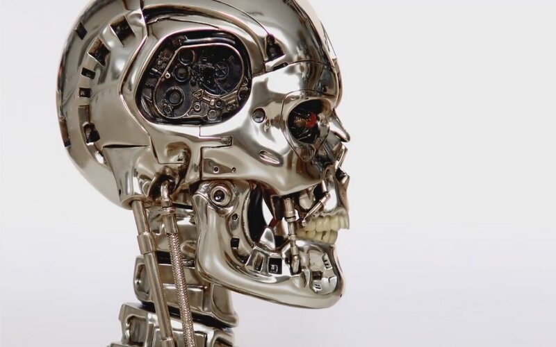 Metallic Robot Skull