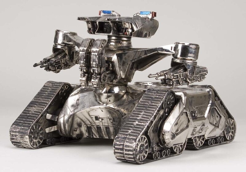 metallic robot tank model