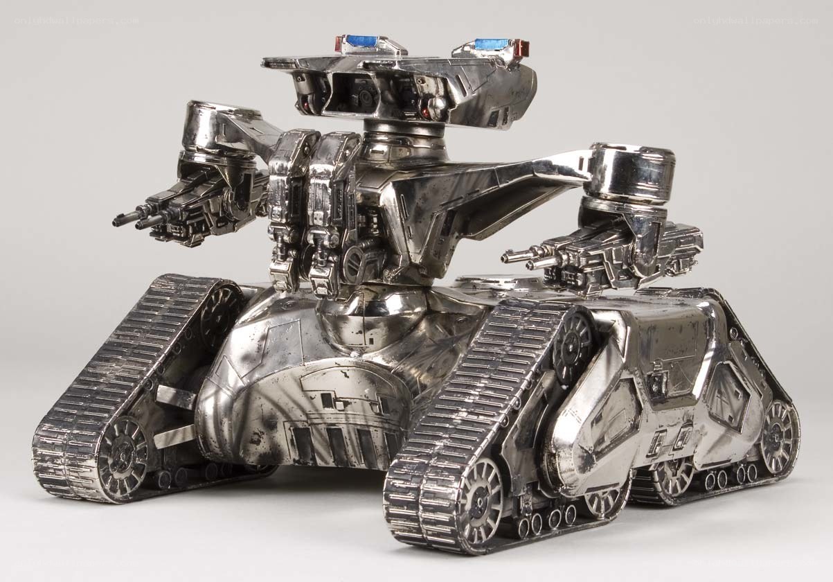 metallic robot tank model
