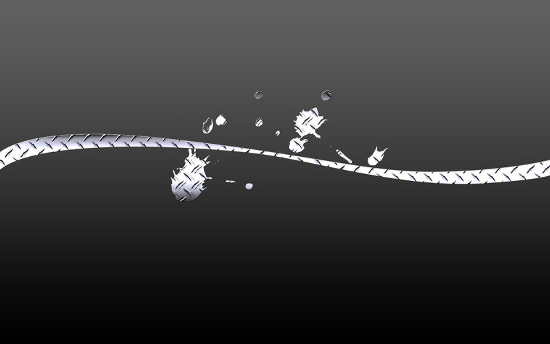 Metallic rope with splashes
