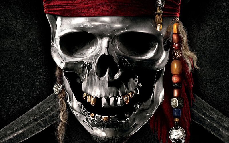 Metallic Skull with Beads