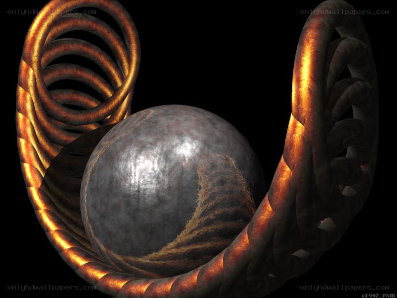 metallic sphere in spiral cage