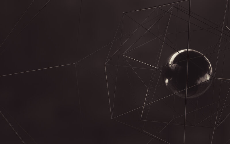 Metallic Sphere in Wireframe