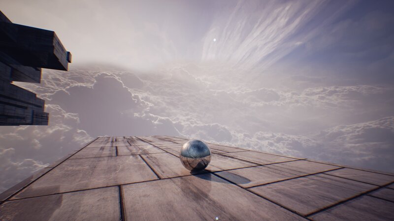 Metallic Sphere on Platform — Gray