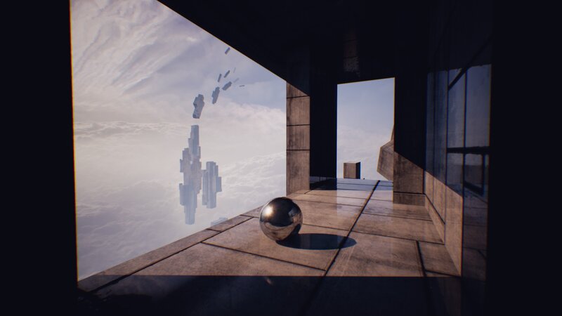 Metallic Sphere on Platform