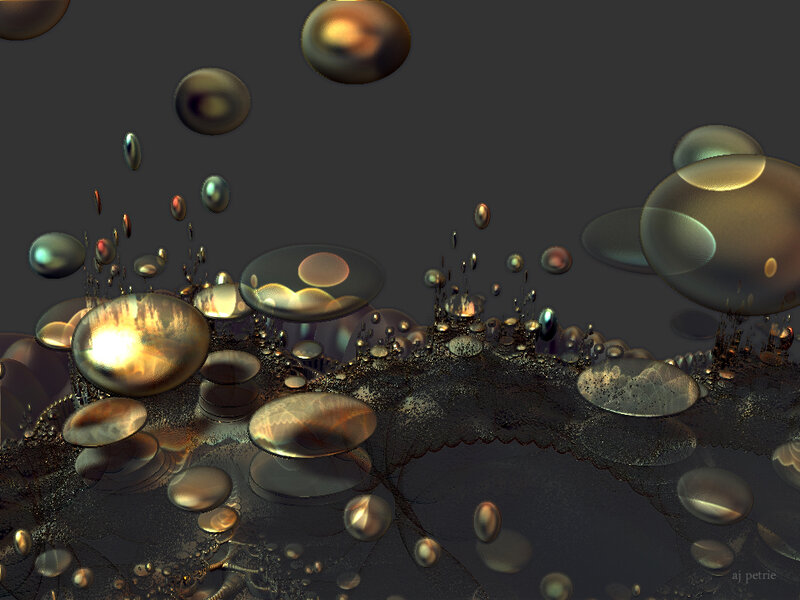 Metallic Spheres Floating
