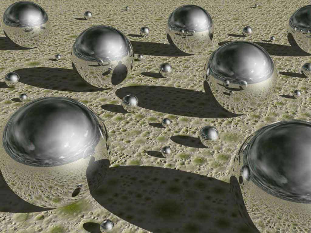 Metallic spheres on textured surface