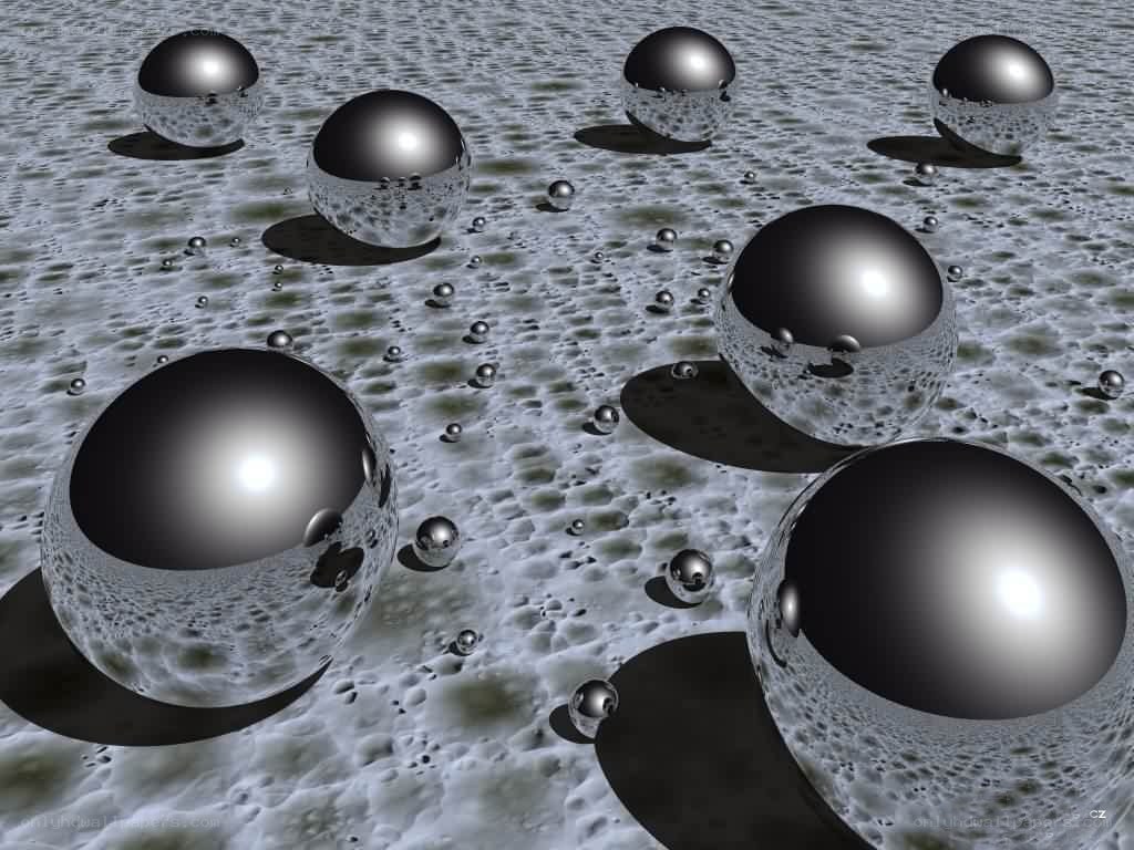 Metallic spheres on textured surface