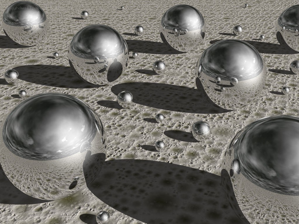 Metallic spheres on textured surface