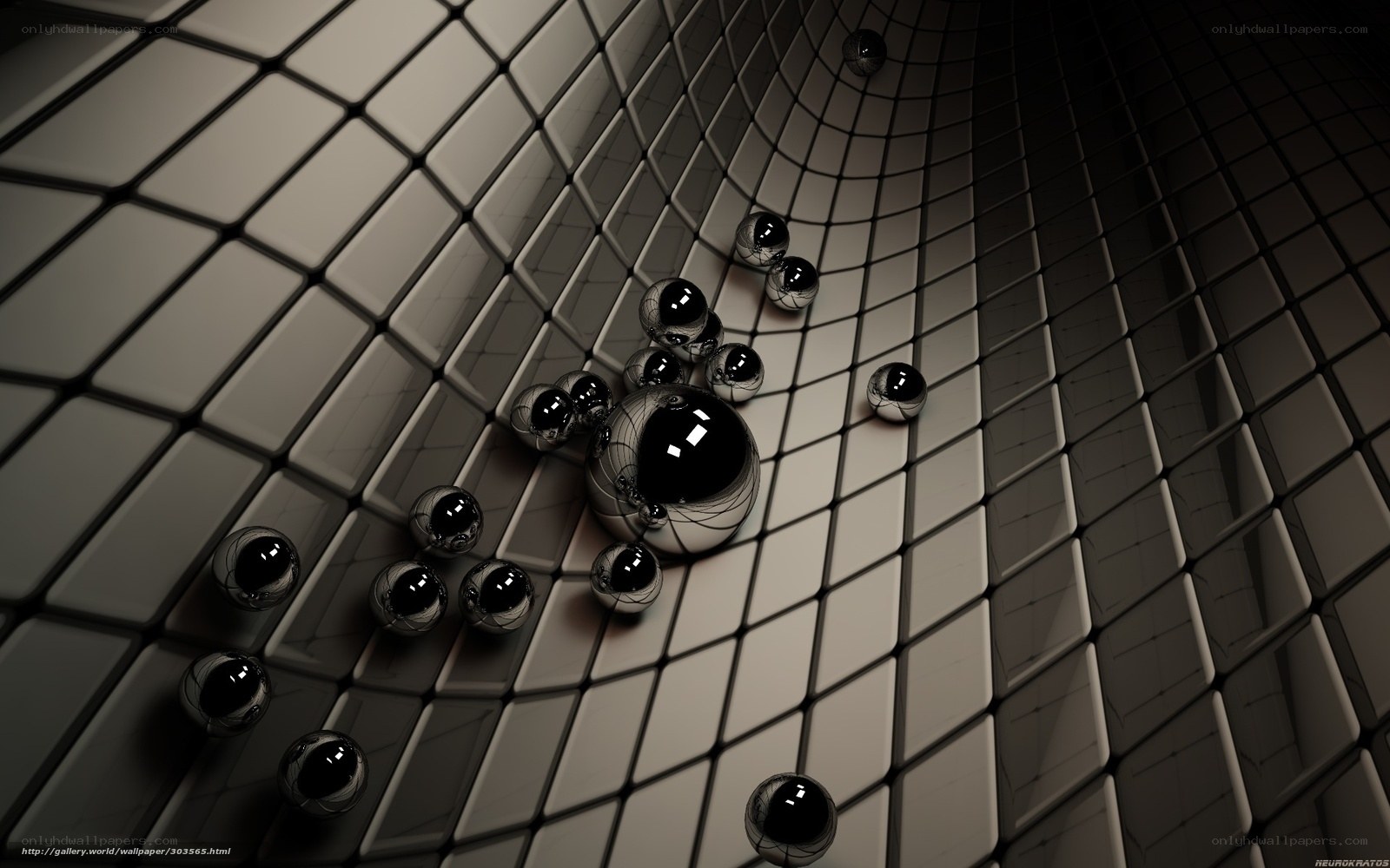 Metallic spheres on tiled surface