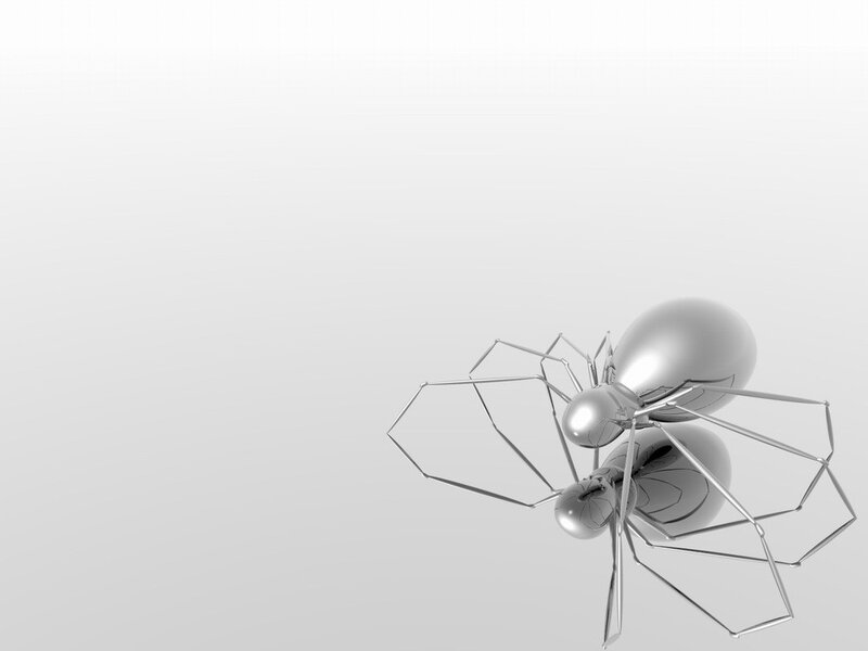Metallic Spider Sculpture — Gray