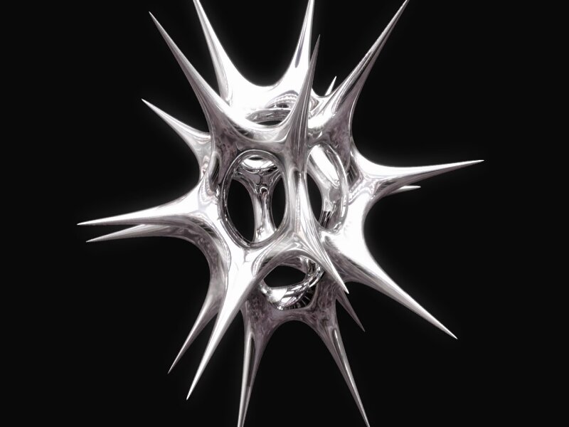 Metallic Spiky Sculpture — Silver