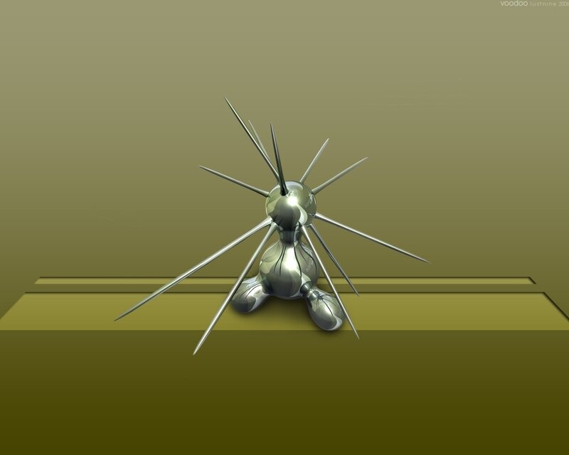 Metallic spiky sculpture