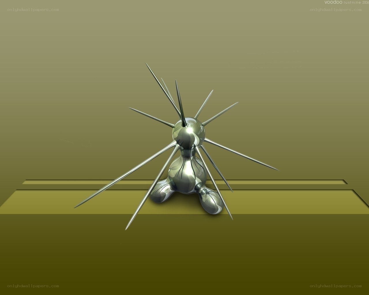 Metallic spiky sculpture