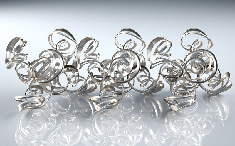 Metallic spiral sculpture