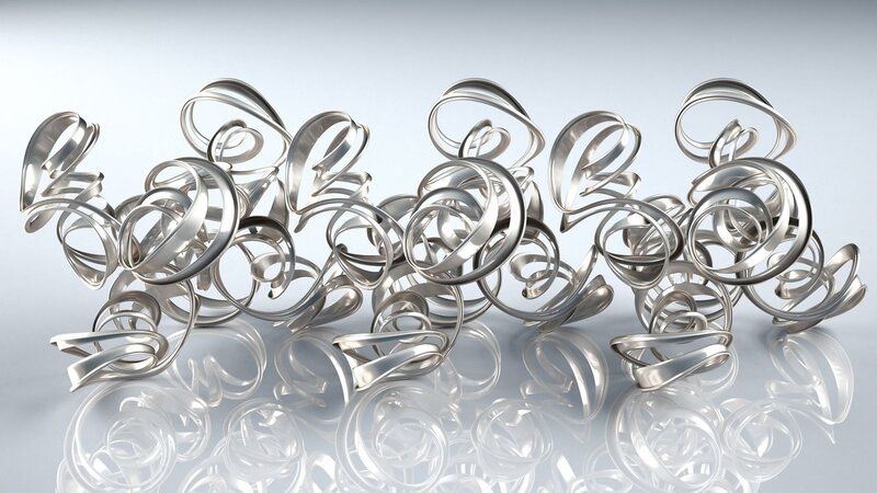 Metallic spiral sculpture
