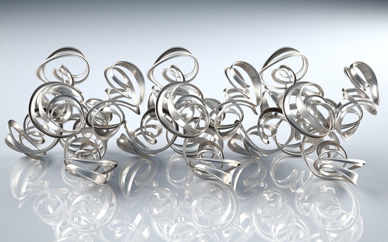 Metallic spiral sculptures