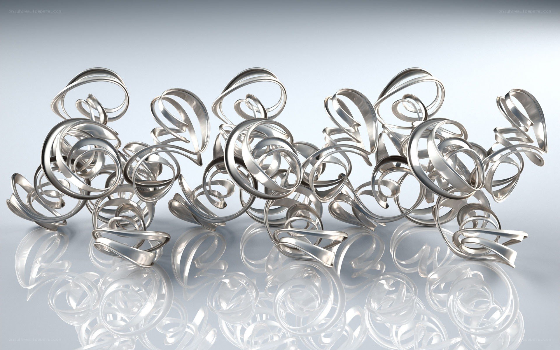 Metallic spiral sculptures