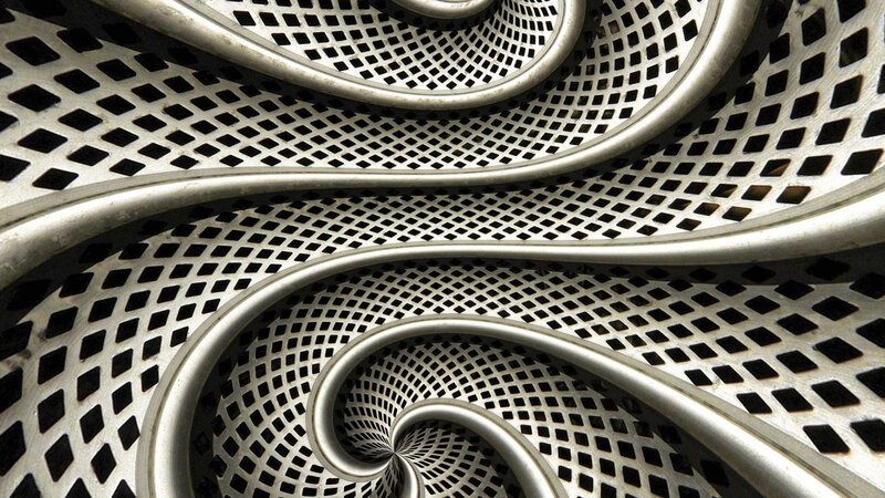 Metallic Spiral Structure — Silver