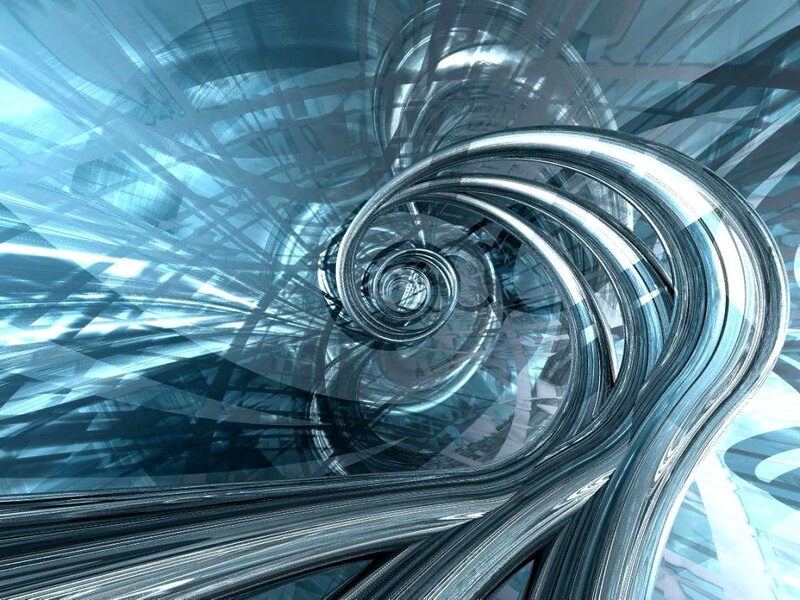 Metallic Spiral Tunnel — Blue