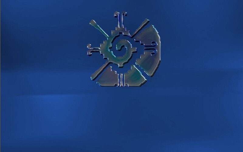 Metallic Symbol on Blue