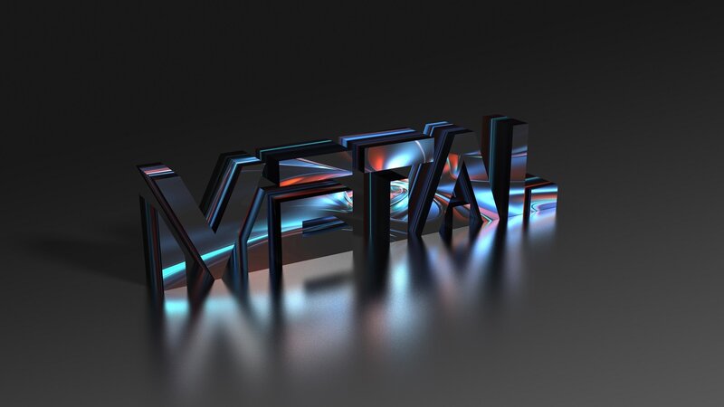 Metallic text design