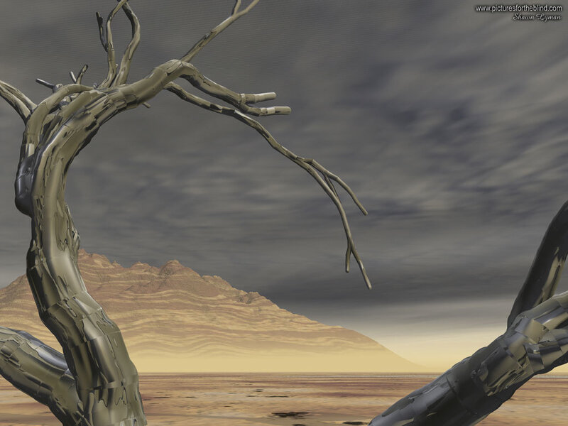Metallic Tree in Desert
