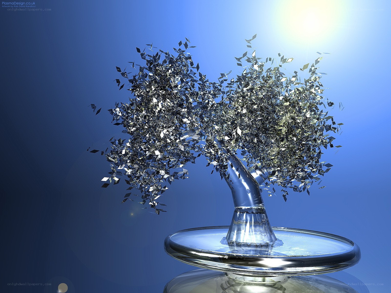 Metallic tree sculpture