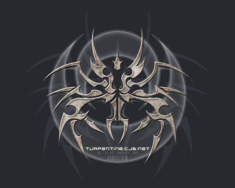 metallic tribal spider emblem