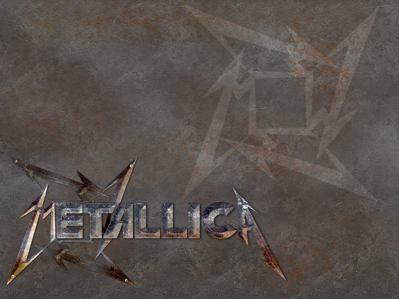 Metallica band logo on textured background