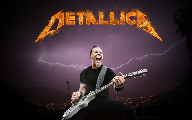 Metallica band member performing