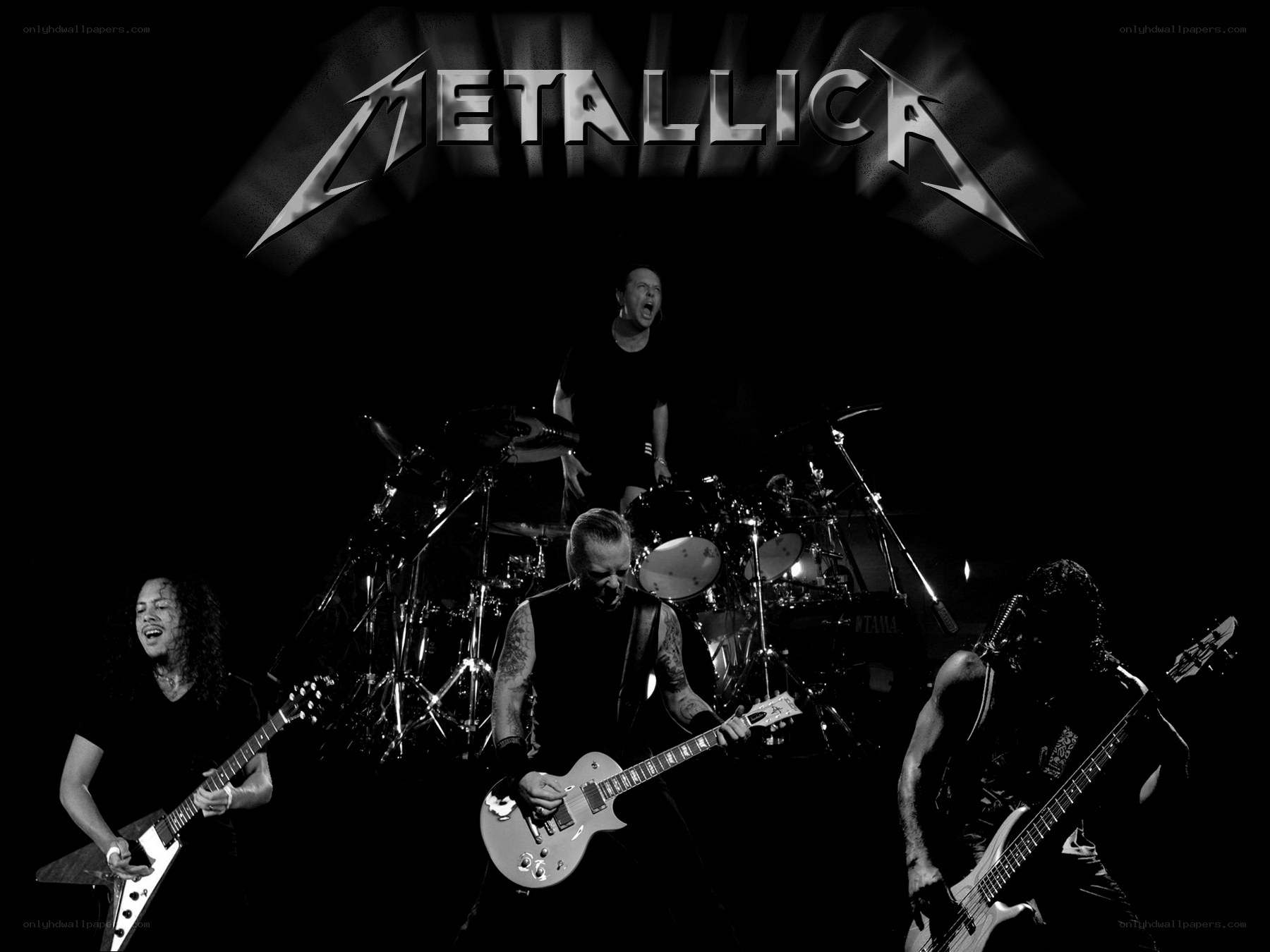 Metallica band performing live