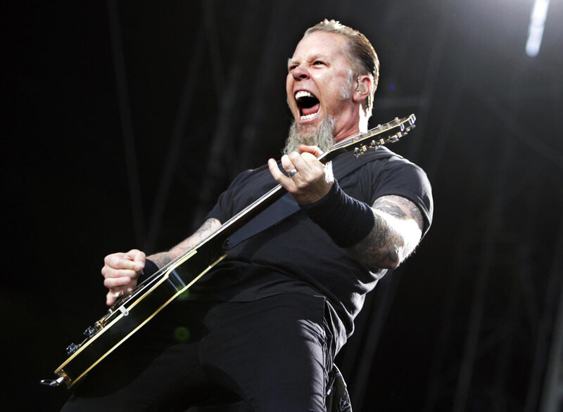 Metallica frontman performing