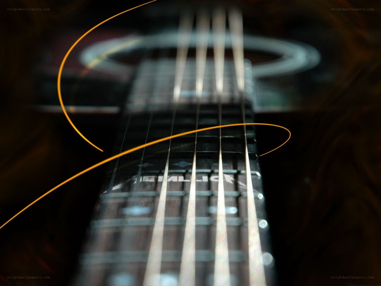Metallica guitar strings close-up