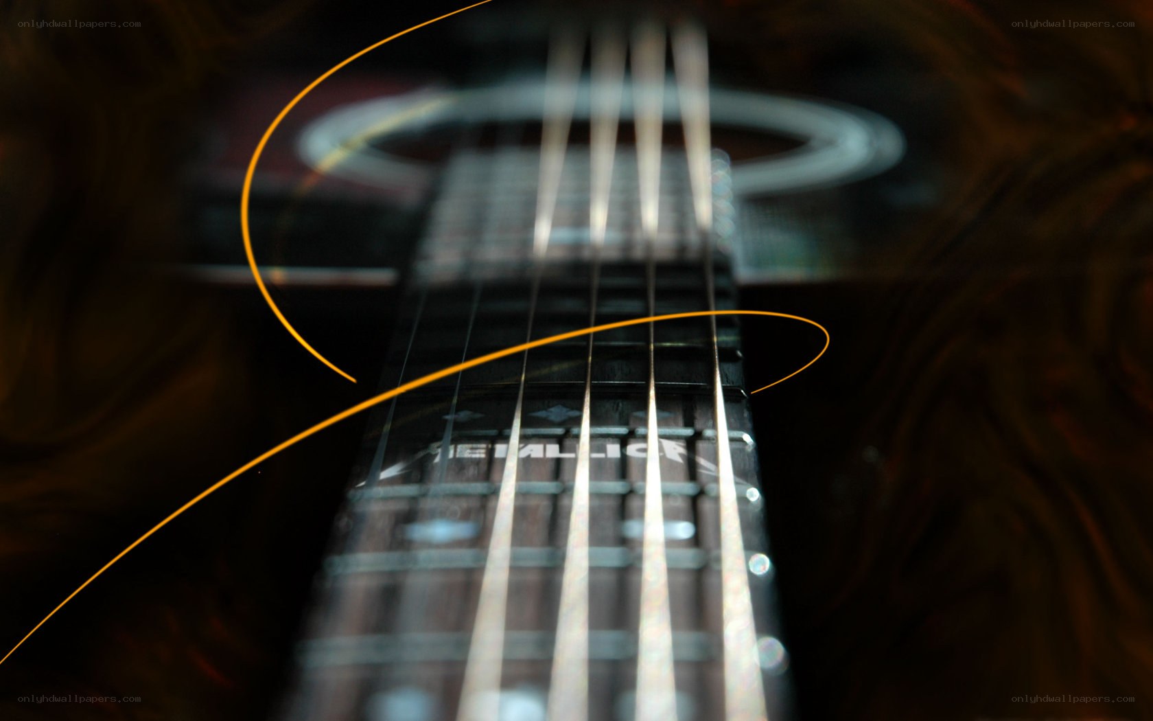Metallica guitar strings close-up