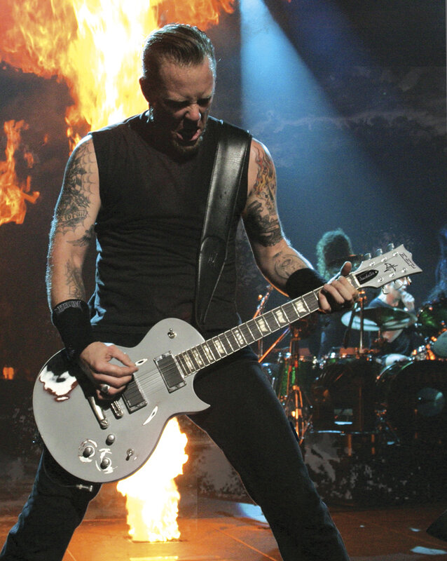 Metallica guitarist on stage