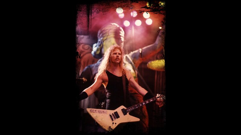 Metallica guitarist on stage