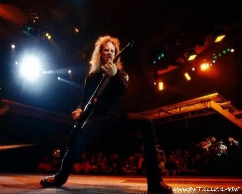 Metallica guitarist on stage