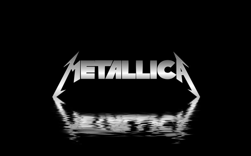 Metallica Logo — Black, Dramatic, Digital Art, Reflection