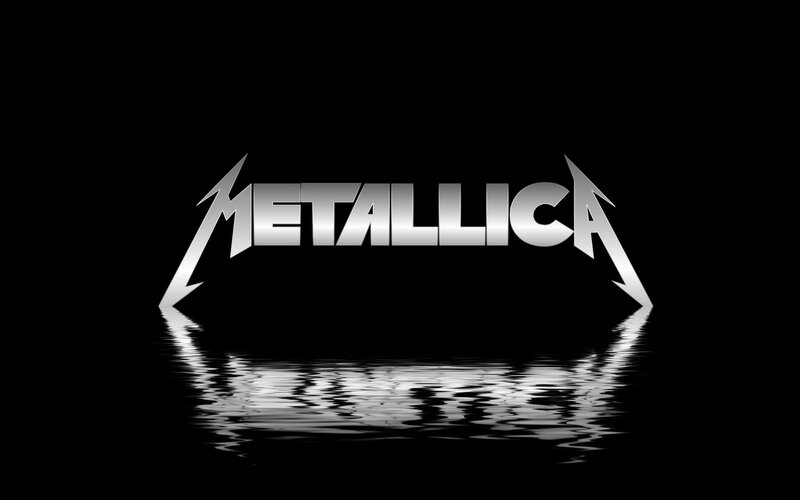Metallica Logo — Black, Dramatic, Digital Art, Reflection, Water, White