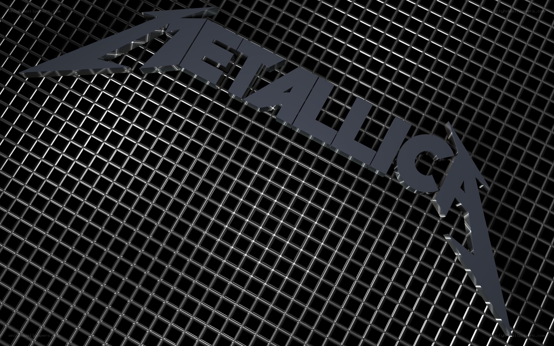 Metallica logo on mesh