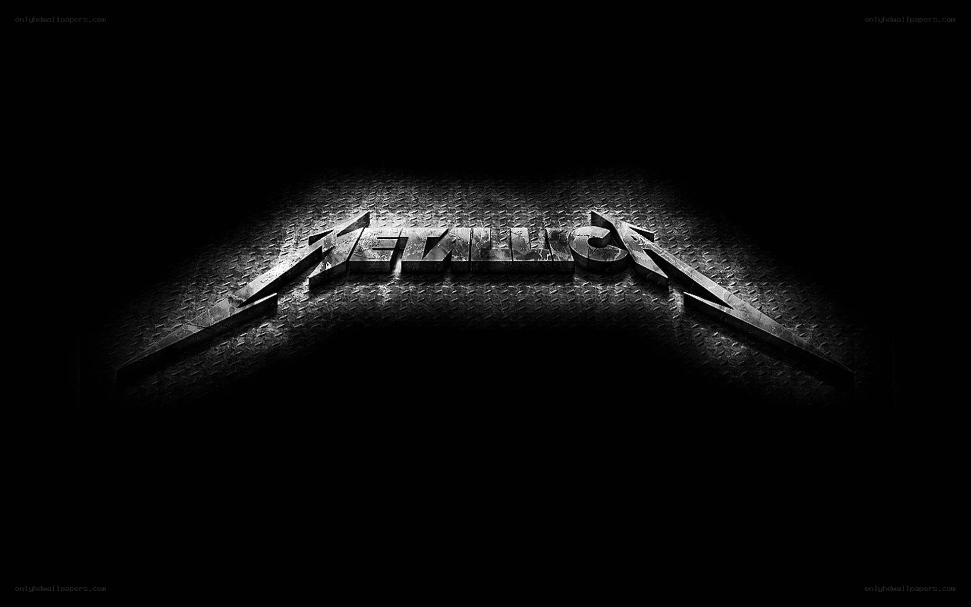 Metallica logo on metal surface
