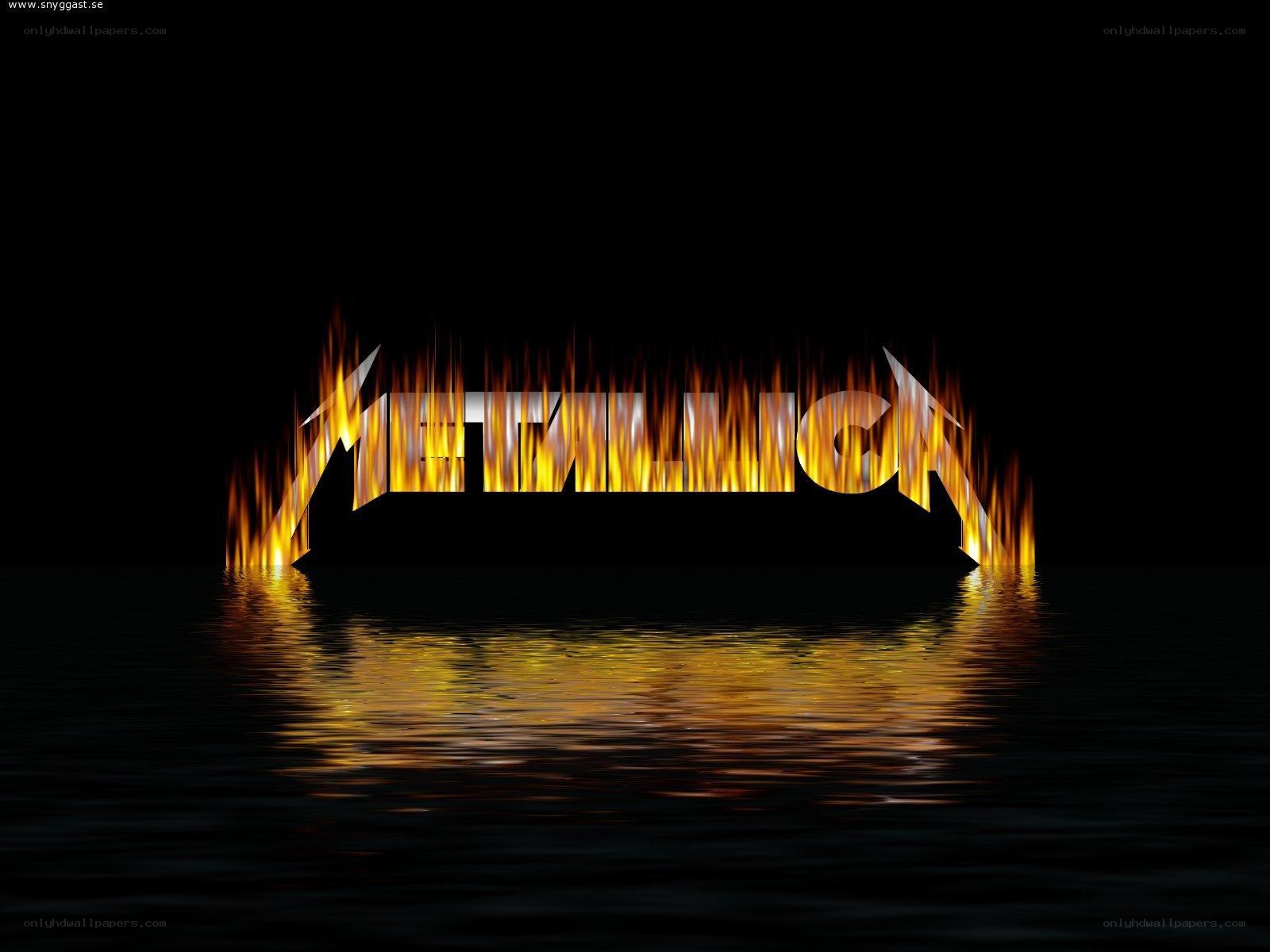 Metallica logo on water