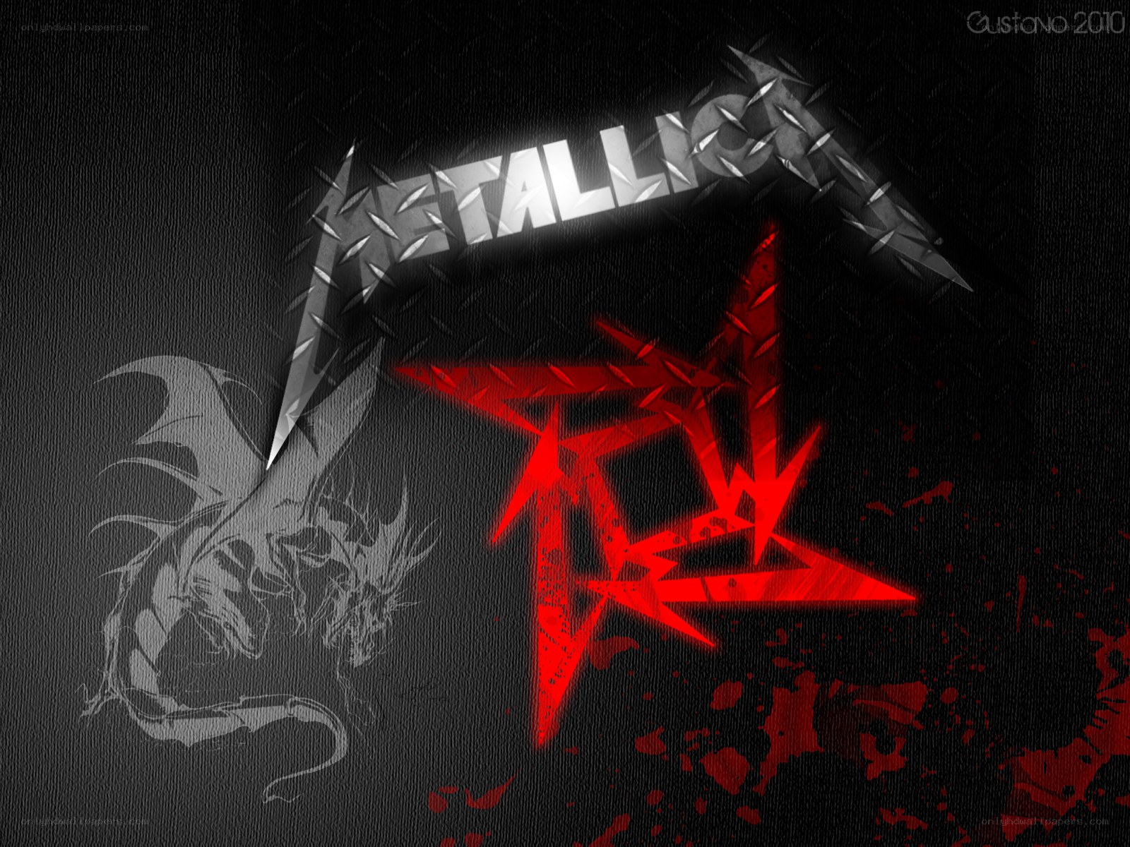 Metallica logo with dragon