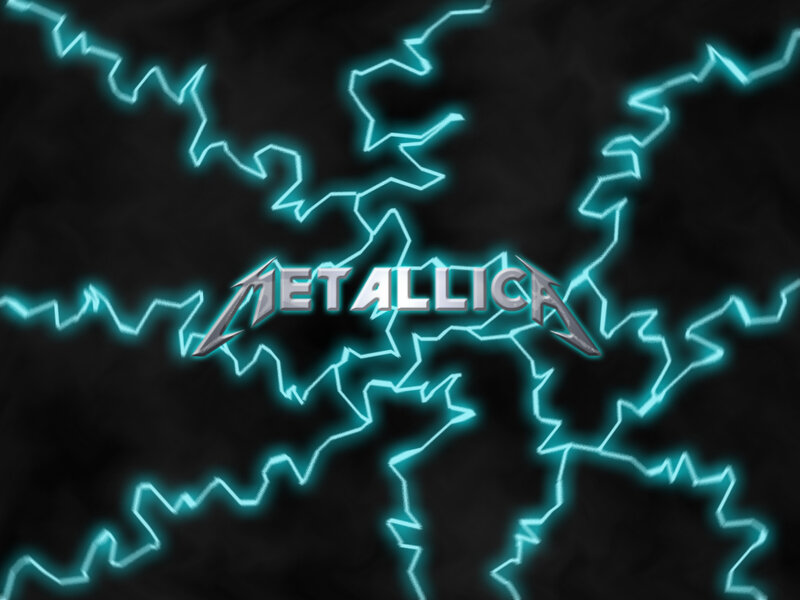 Metallica logo with lightning