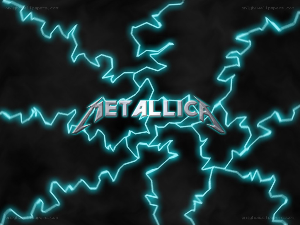 Metallica logo with lightning