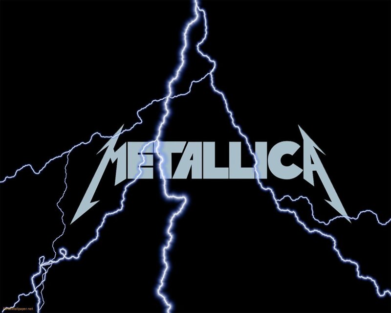 Metallica logo with lightning
