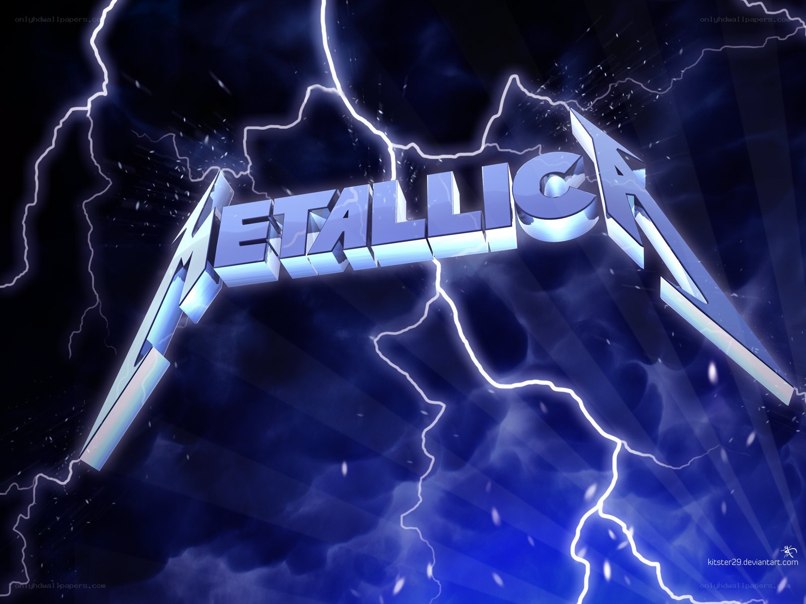 Metallica logo with lightning