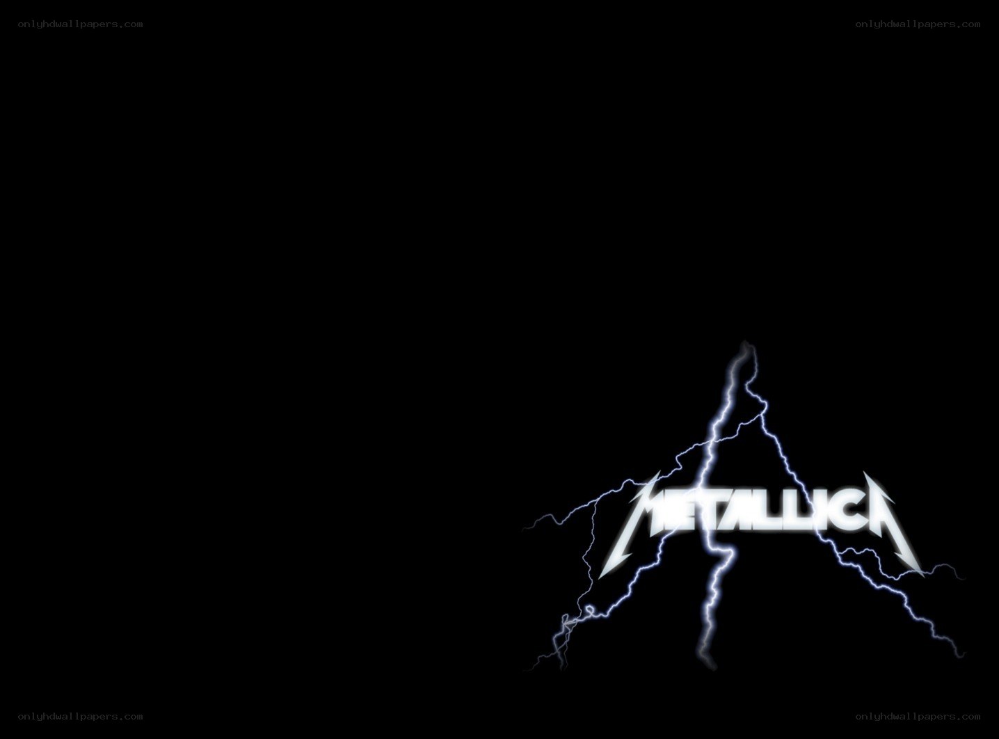 Metallica logo with lightning